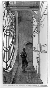 Behind the Dial, Showing the Method of Lighting Big Ben of Westminster by English School